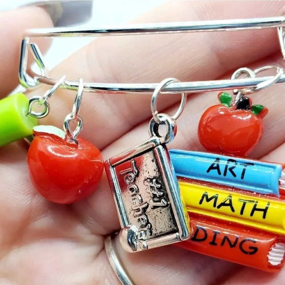 Number 1 Teacher Charm Bracelet
